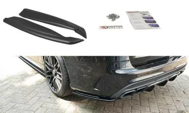 Heck Ansatz Flaps Diffusor für Mercedes C-Klasse S205 63 AMG schwarz Hochglanz