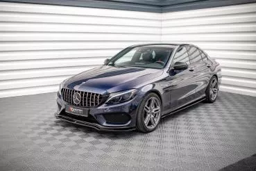 Front Ansatz V.1 für Mercedes-AMG C 43 / AMG-Line W205 schwarz Hochglanz