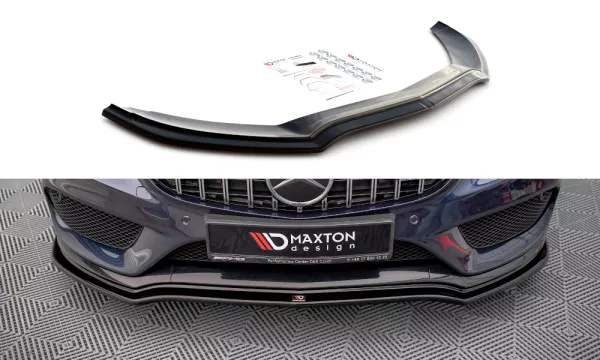 Front Ansatz V.1 für Mercedes-AMG C 43 / AMG-Line W205 schwarz Hochglanz