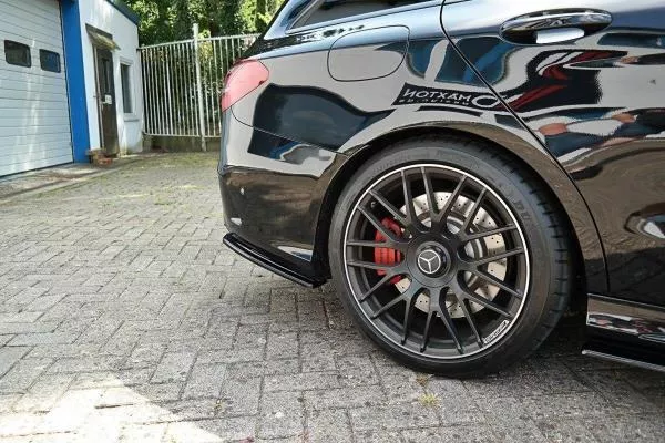 Heck Ansatz Flaps Diffusor für Mercedes C-Klasse S205 63 AMG schwarz Hochglanz